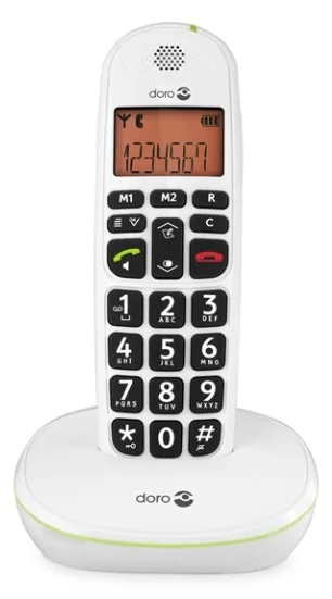Doro PhoneEasy 100w - Schnurlostelefon mit Rufnummernanzeige - Weiß, Ansicht 3