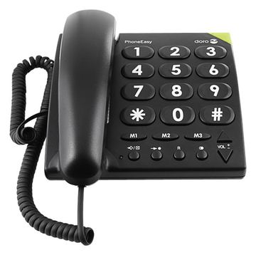Doro PhoneEasy 311c - Telefon mit Schnur - Schwarz von LumaTech