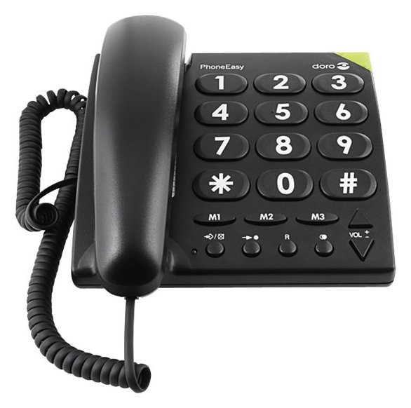 Doro PhoneEasy 311c - Telefon mit Schnur - Schwarz