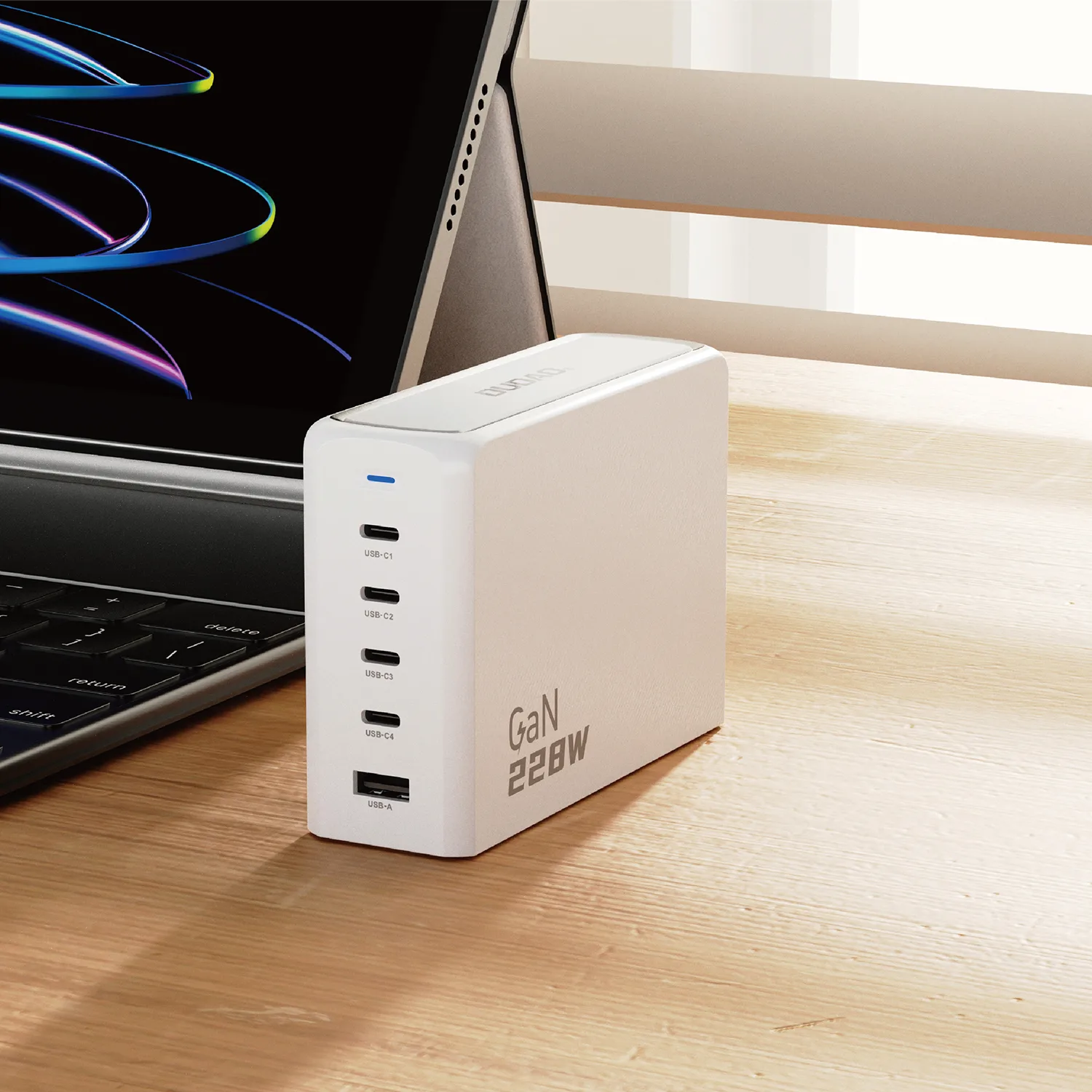 Dudao A228EU 228Watt GaN 4xUSB-C+ 1xUSB-A, Ansicht 3