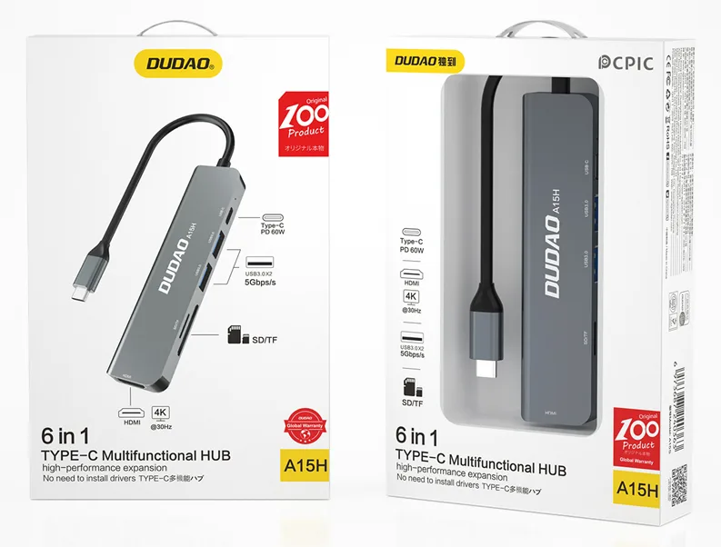 Dudao Alu 6-in-1 USB3.0 Fast Hub multi-functional, Ansicht 2