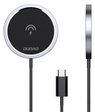 Dudao Kit 15W Magnetic Wireless Charger Qi and 20W AC MagSafe Compatible White von LumaTech