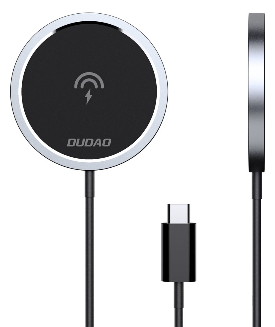 Dudao Kit 15W Magnetic Wireless Charger Qi and 20W AC MagSafe Compatible White
