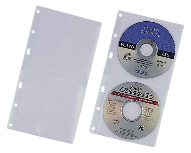Durable CD Wallets - CD-Umschläge - Kapazität: 2 CD - durchsichtig (Packung mit 5)