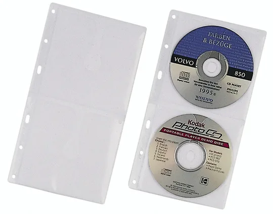 Durable CD Wallets - CD-Umschläge - Kapazität: 2 CD - durchsichtig (Packung mit 5), Ansicht 2