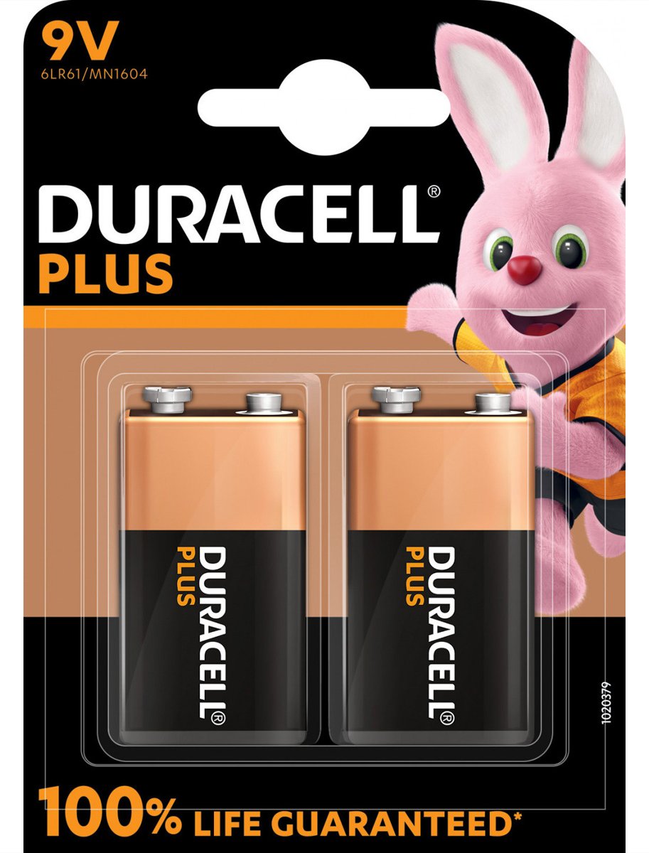 Duracell Batterie Plus New -9V MN1604/6LR61 2St. - Batterie - 9V-Block