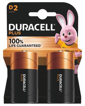 Duracell Plus 100 D - Einwegbatterie - D - Alkali - 1,5 V - 2 Stück(e) - Mehrfarbig von LumaTech