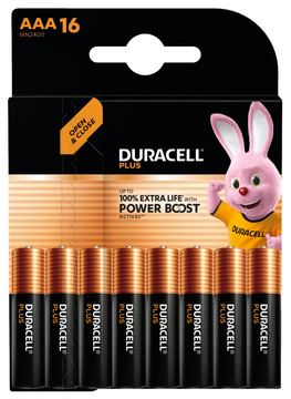 Duracell Plus Power Boost MN2400 Micro AAA -Batterie 16 St. - Batterie - Micro (AAA) von LumaTech