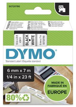 Dymo D1 - Polyester - selbstklebend - Schwarz auf Weiß - Rolle (0,6 cm x 7 m) von LumaTech