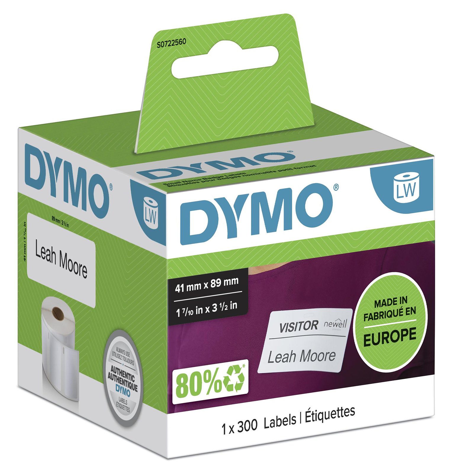 Dymo LabelWriter - Weiß - 89 x 41 mm 300 Etikett(en) (1 Rolle(n)