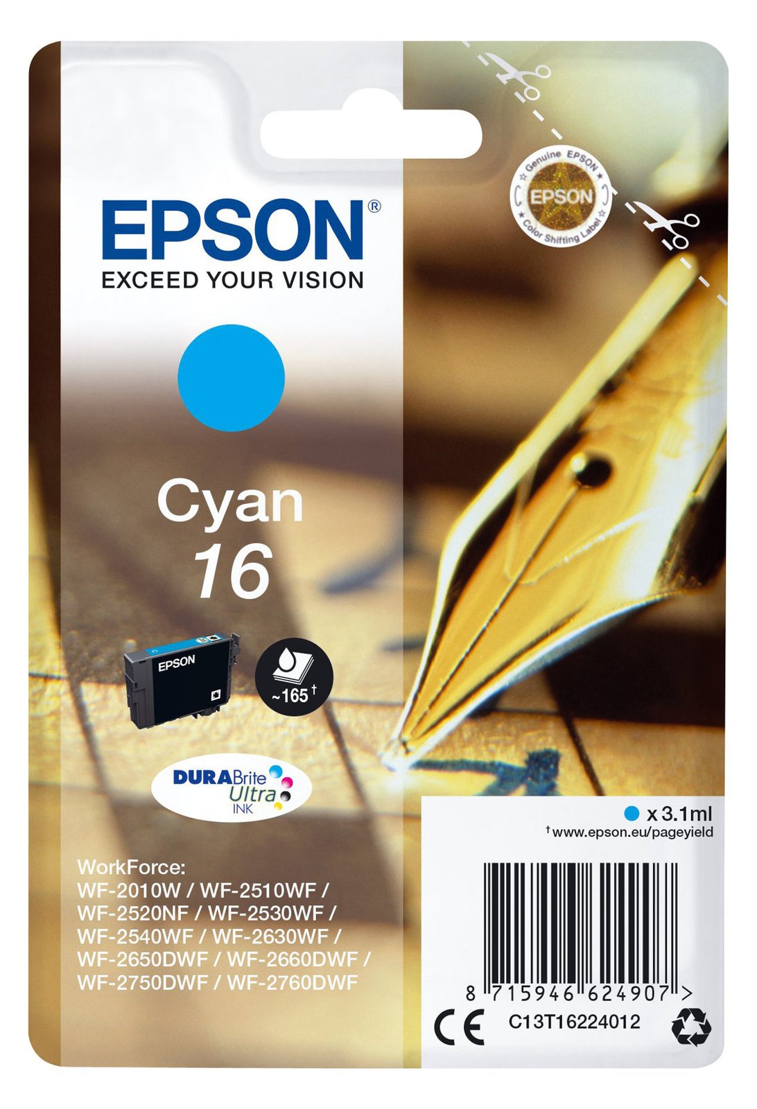 Epson 16 - 3.1 ml - Cyan - Original - Tintenpatrone