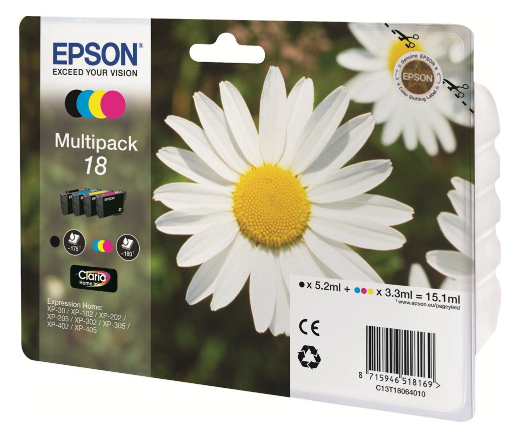 Epson 18 Multipack - 4er-Pack - 15.1 ml - Schwarz, Gelb, Cyan, Magenta