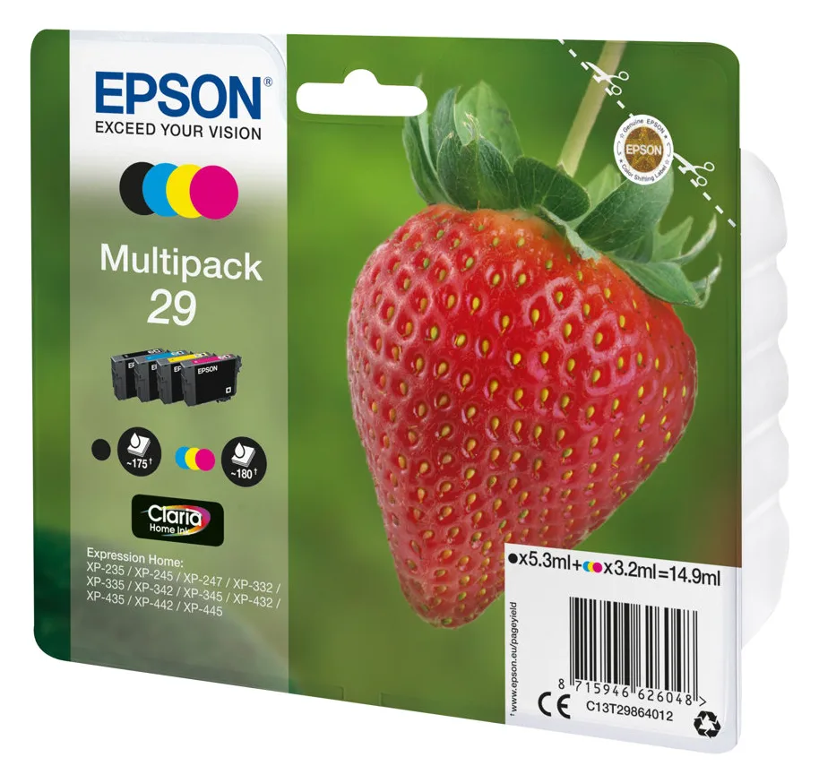 Epson 29 Multipack - 4er-Pack - Schwarz, Gelb, Cyan, Magenta, Ansicht 2