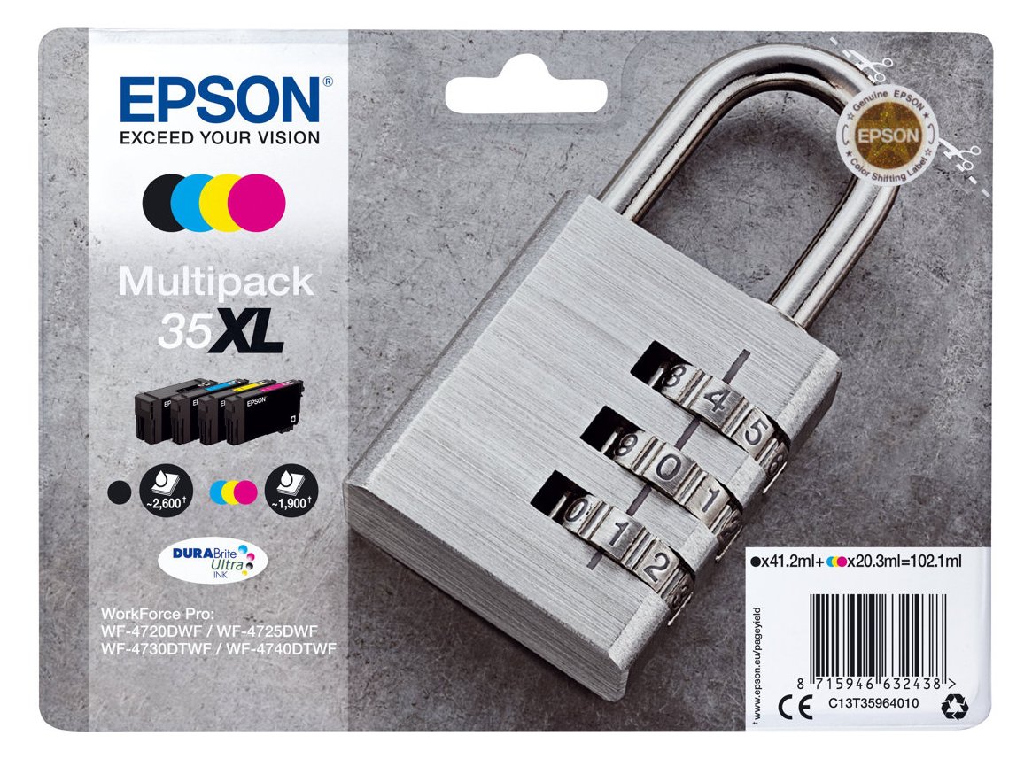 Epson 35XL Multipack - 4er-Pack - XL - Schwarz, Gelb, Cyan, Magenta