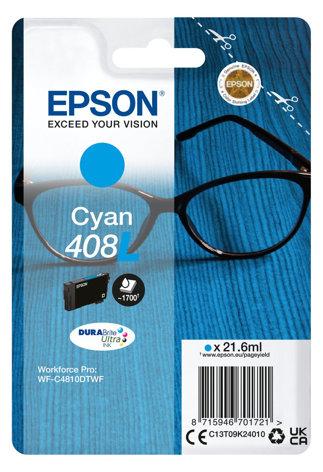Epson 408 - 21.6 ml - Cyan - original - Blisterverpackung von LumaTech