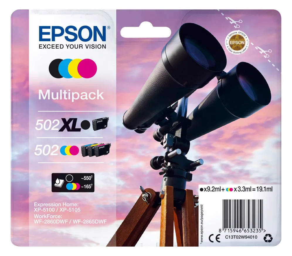 Epson 502/502XL Multipack - 4er-Pack - 19.1 ml, Ansicht 3
