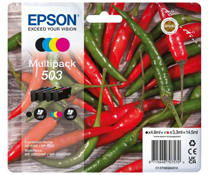 Epson 503 Multipack - 4er-Pack - Schwarz, Gelb, Cyan, Magenta, Ansicht 2