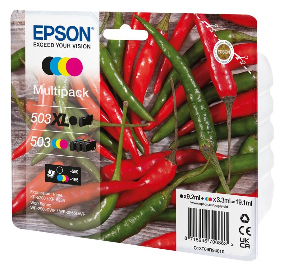 Epson 503/503 XL Multipack - 4er-Pack - XL (Schwarz)