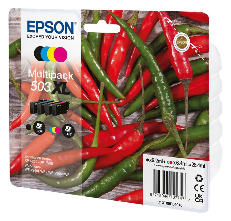Epson 503XL Multipack - 4er-Pack - XL - Schwarz, Gelb, Cyan, Magenta