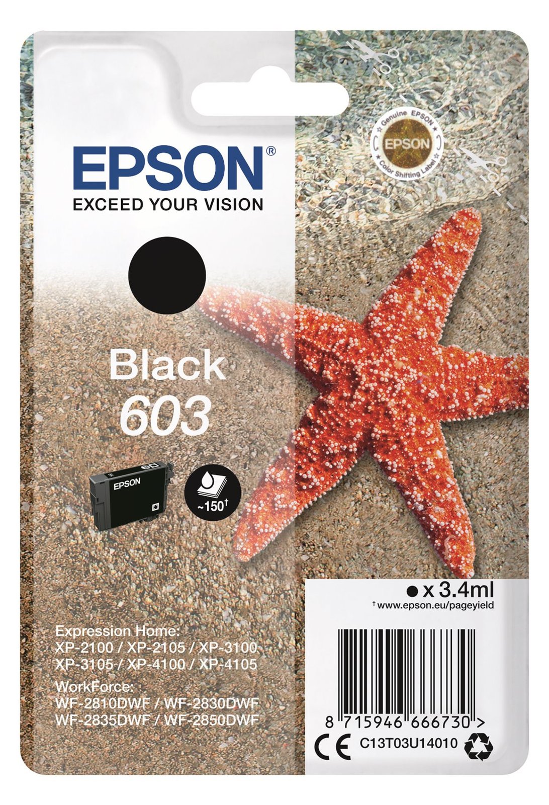 Epson 603 - 3.4 ml - Schwarz - original - Blister mit RF- / akustischem Alarmsignal von LumaTech