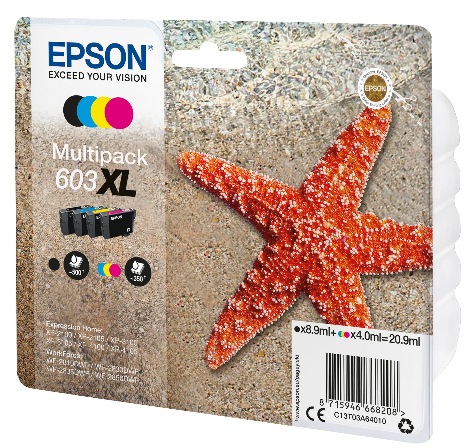 Epson 603XL Multipack - 4er-Pack - XL - Schwarz, Gelb, Cyan, Magenta - C13T03A64020, Ansicht 2
