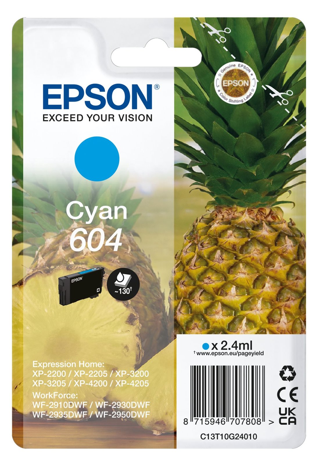 Epson 604 - 2.4 ml - Cyan - original - Blister mit RF- / akustischem Alarmsignal von LumaTech