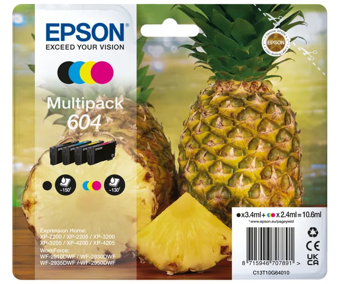 Epson 604 Multipack - 4er-Pack - Schwarz, Gelb, Cyan, Magenta, Ansicht 2