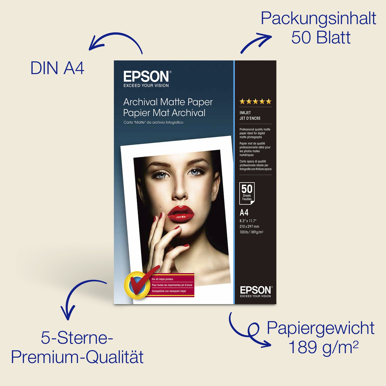 Epson Archival Matte Paper - Matt - A4 (210 x 297 mm)