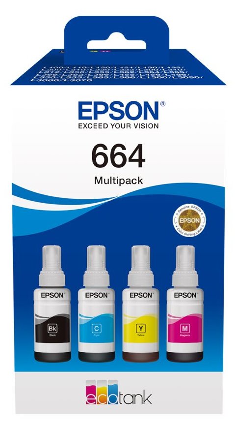 Epson EcoTank 664 - 4er-Pack - Schwarz, Gelb, Cyan, Magenta