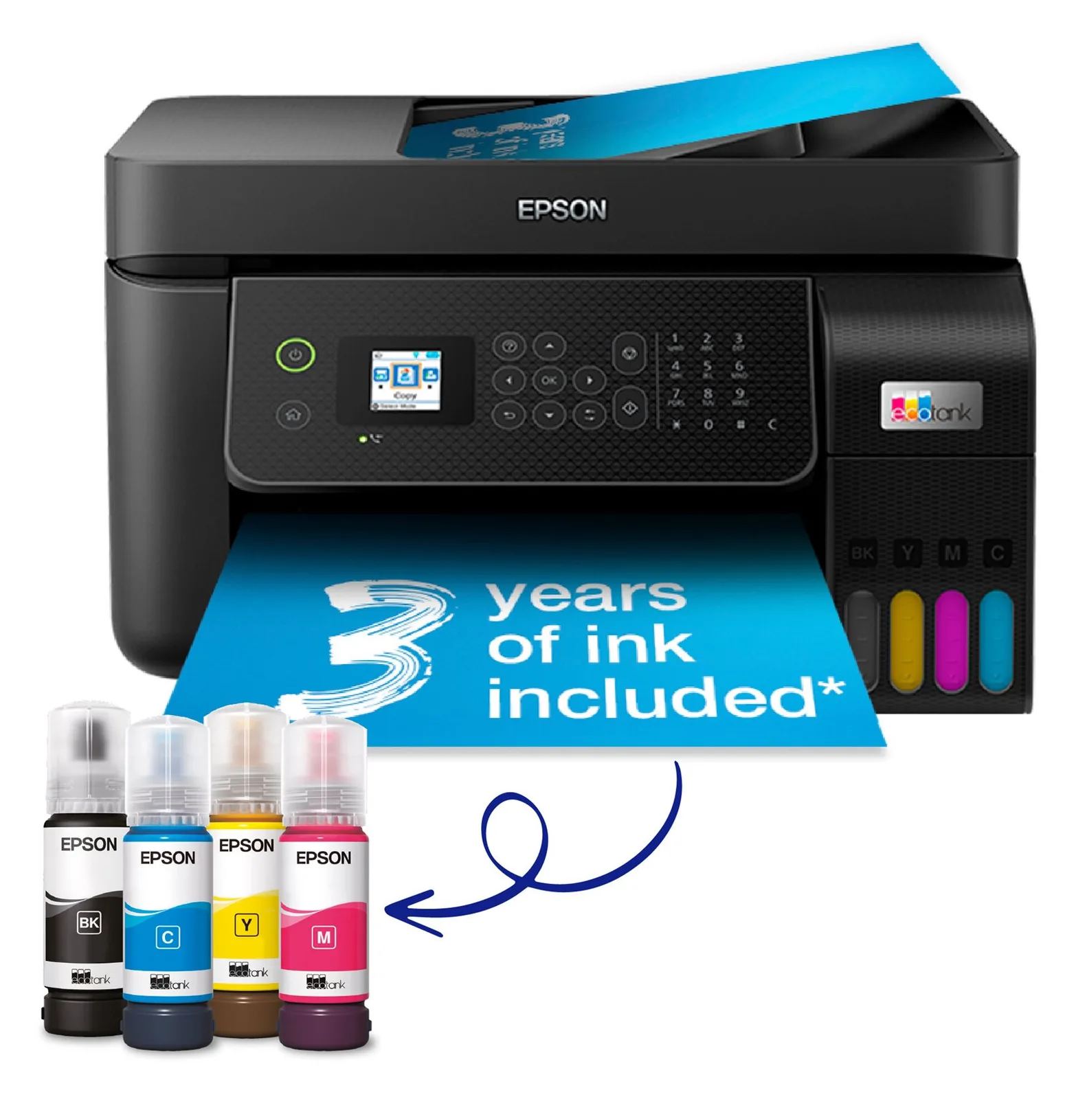 Epson EcoTank ET-4800 - Multifunktionsdrucker - Farbe - Tintenstrahl - nachfüllbar - A4 (Medien), Ansicht 3