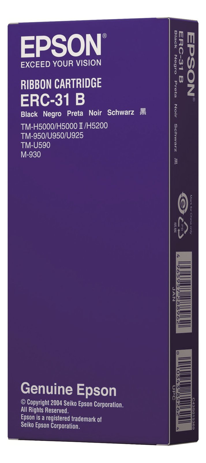 Epson ERC 31B - Schwarz - Farbband - für TM 930, 930II, 950, H5000II, H5000IIP, U590, U590 (112U) von LumaTech