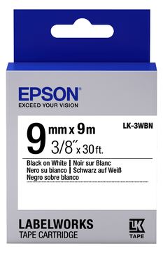Epson LabelWorks LK-3WBN - Schwarz auf Weiß - Rolle (0,9 cm x 9 m) von LumaTech