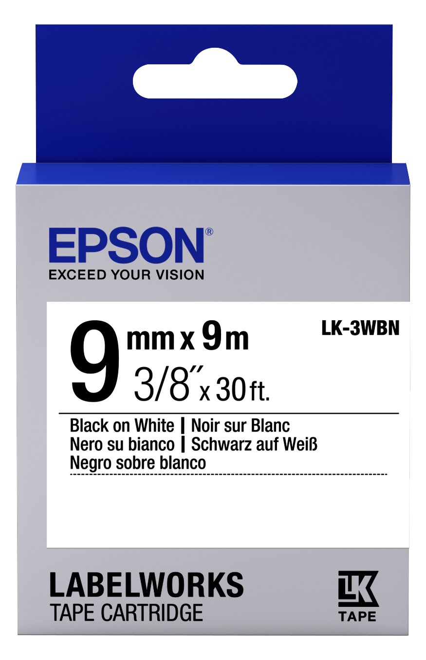 Epson LabelWorks LK-3WBN - Schwarz auf Weiß - Rolle (0,9 cm x 9 m)