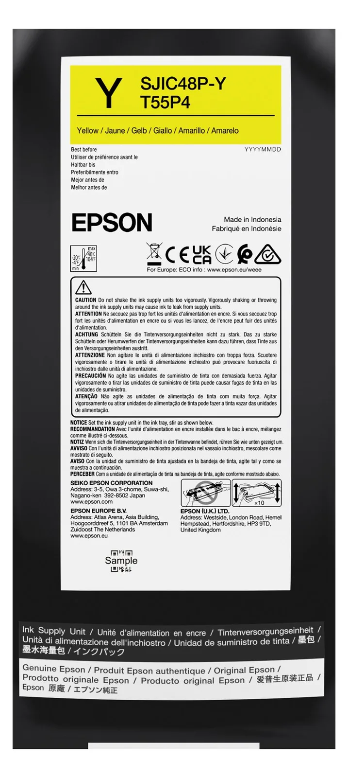 Epson SJIC48P-Y INK CARTRIDGE CW C8000E YELLOW, Ansicht 3