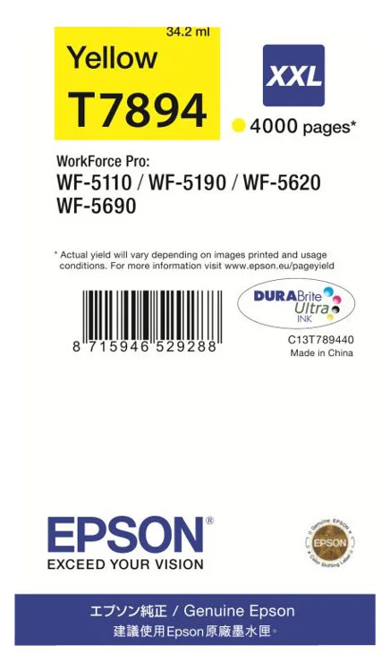 Epson T7894 - 34.2 ml - Größe XXL - Gelb - Original, Ansicht 3