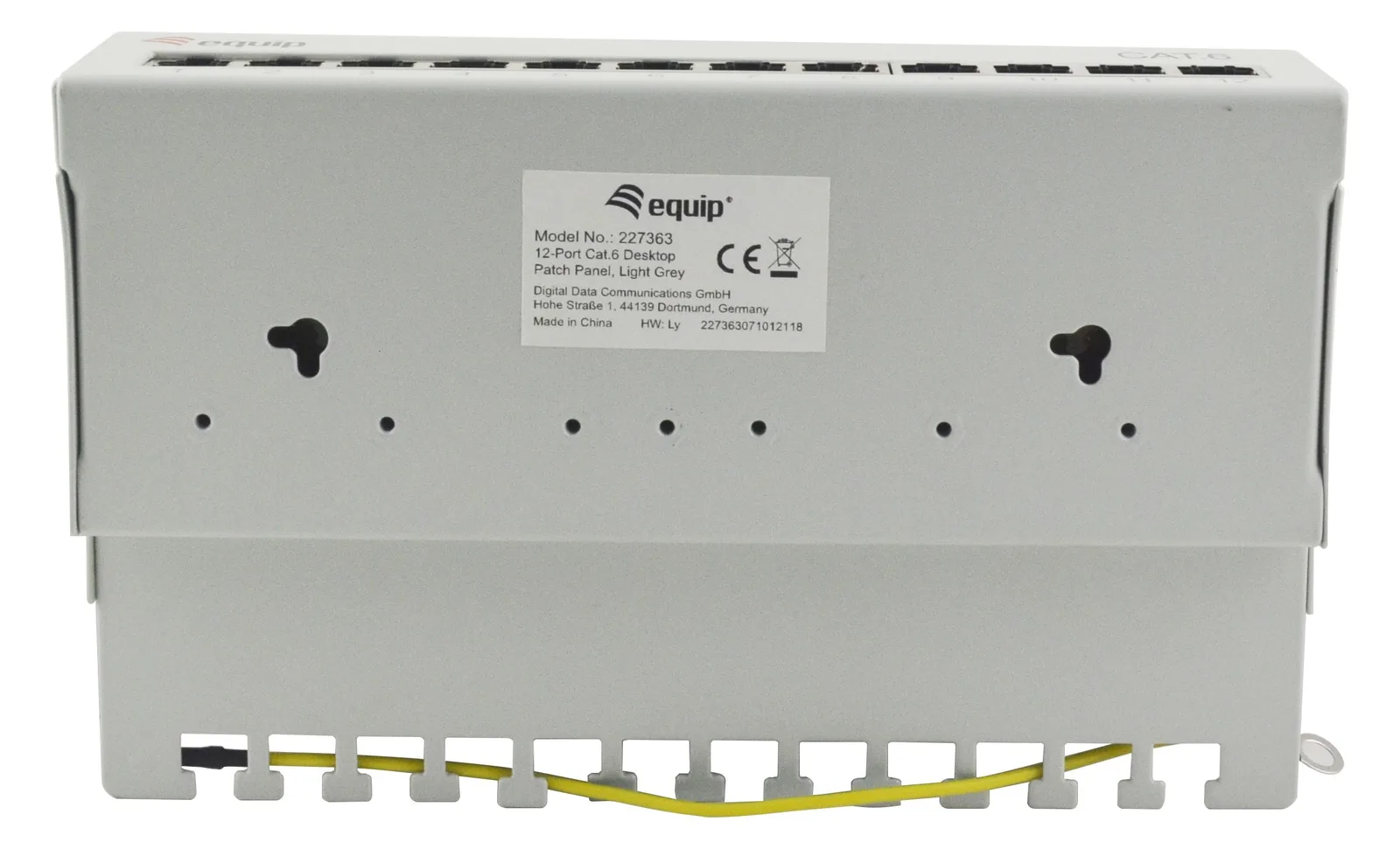 Equip 12-Port Cat.6 Desktop Patch Panel - Hellgrau - 10/100/1000Base-T(X) - Gigabit Ethernet - 1000 Mbit/s - RJ-45, Ansicht 3