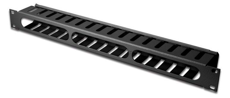 Equip 19 Rack Mount Kabel Management Panel - Schwarz - Kabelmanagementtafel - Schwarz - Stahl - 1U - China - 70 mm