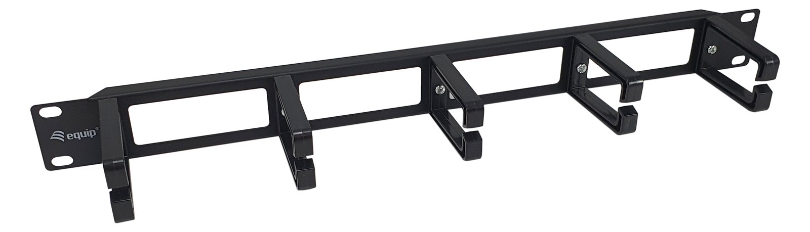 Equip 19 Rack Mount Kabelmanagement-Panel - Schwarz - Kabelmanagementtafel - Schwarz - Kunststoff - Stahl - 1U