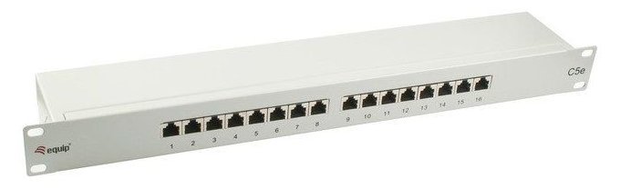 Equip 327316 16-Port Cat.5e Geschirmtes Patch Panel - Hellgrau - 10/100/1000Base-T(X) - Gigabit Ethernet