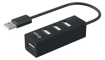 Equip 4 Port USB Hub - USB 2.0 - USB 2.0 - 480 Mbit/s - Schwarz - China - CE - RoHS von LumaTech
