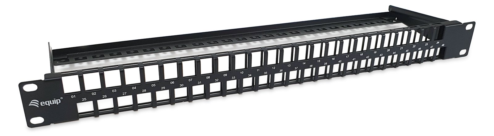 Equip 48-Port Keystone Cat.6 Ungeschirmtes Patchpanel - Schwarz - RJ-45 - Cat6 - Schwarz - Stahl - 1U - 482,6 mm