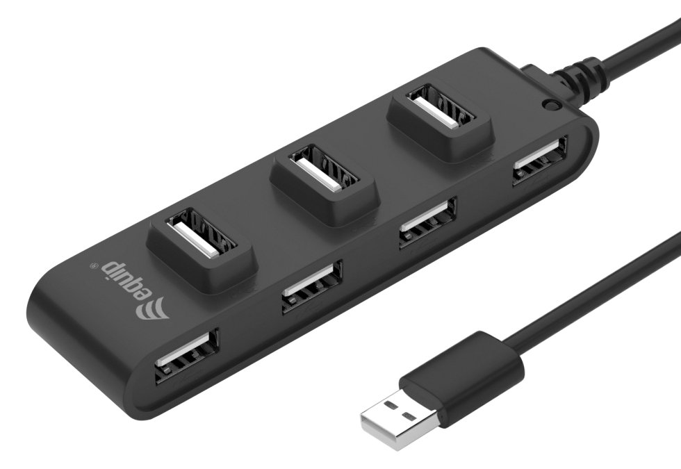 Equip 7 Port USB 2.0 Hub - USB 2.0 - USB 2.0 - 480 Mbit/s - Schwarz - China - CE - RoHS