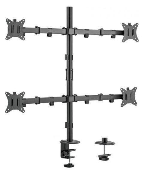 Equip Befestigungskit - neigbar - für 4 LCD-Anzeigen - Kunststoff, Metall - Schwarz - 43.2-81.3 cm (17-32)