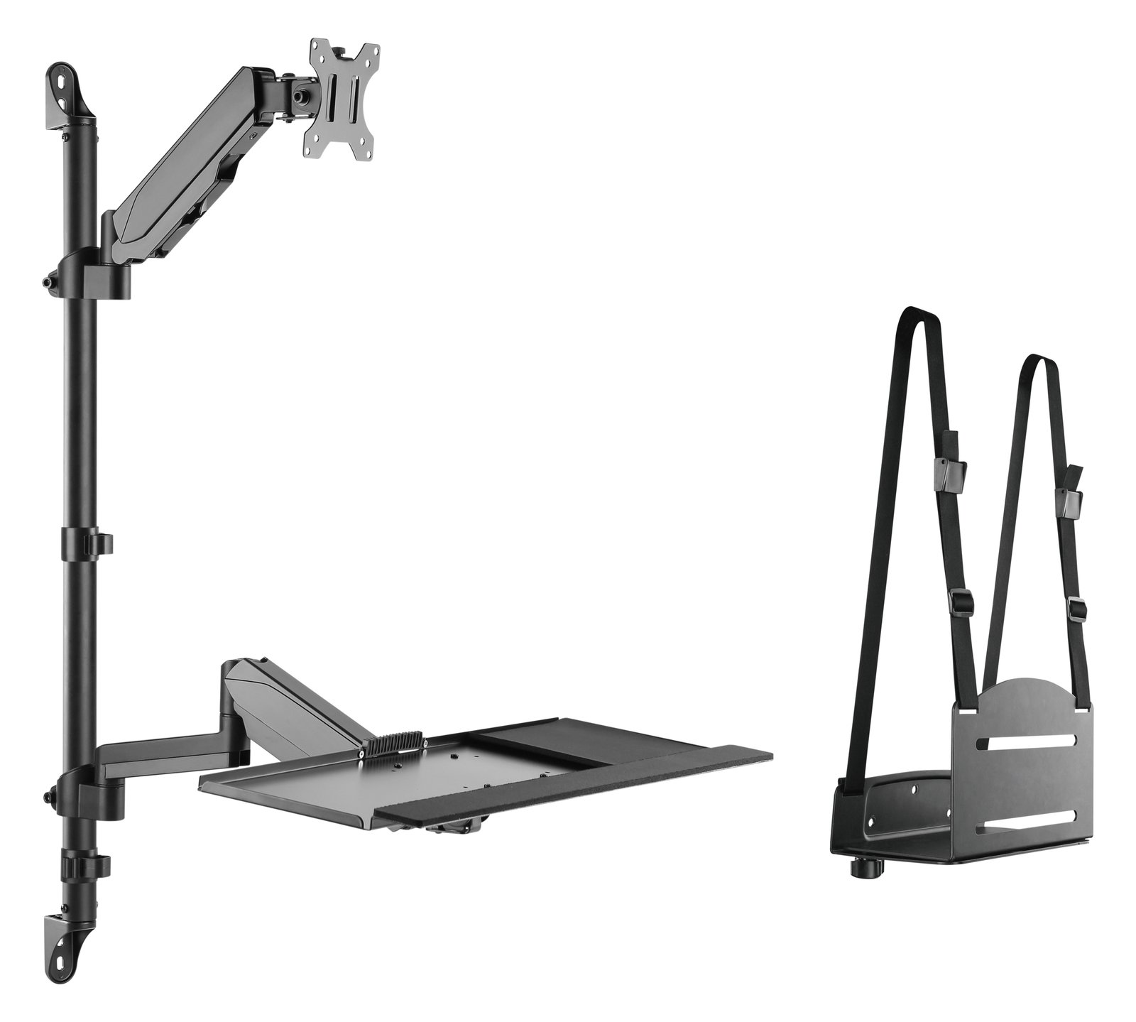 Equip Befestigungskit (CPU-Halterung, Tastatur-Tablett, Wandmontagehalterung) - Gasfeder - 43.2-81.3 cm (17-32)