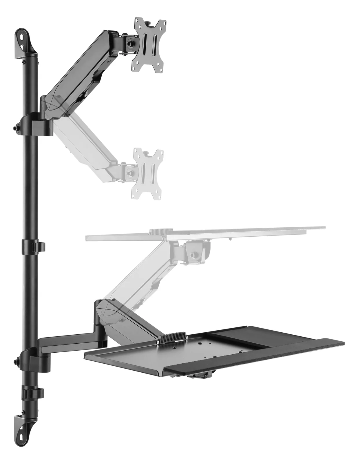 Equip Befestigungskit (CPU-Halterung, Tastatur-Tablett, Wandmontagehalterung) - Gasfeder - 43.2-81.3 cm (17-32), Ansicht 2