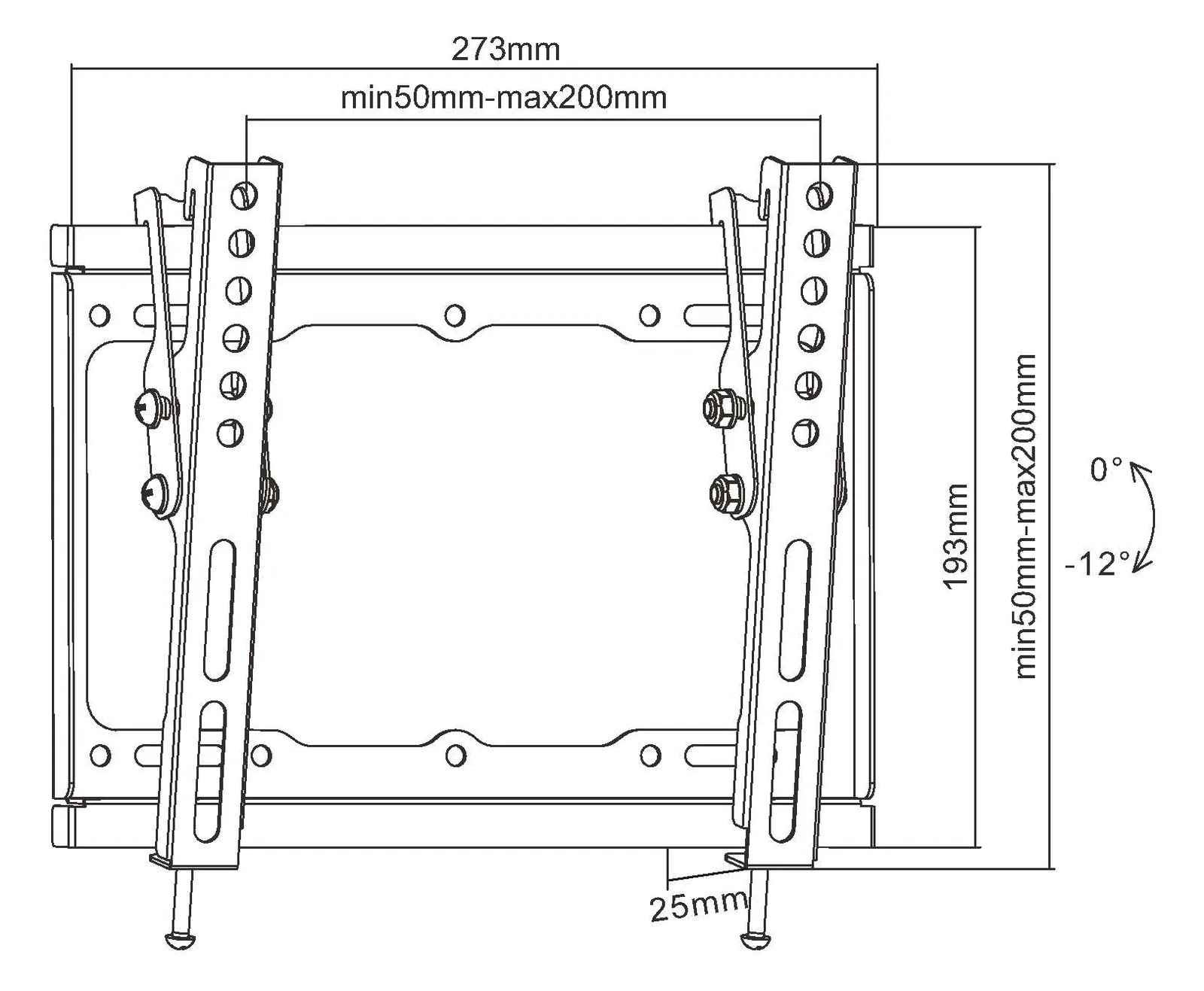 Equip Befestigungskit (Montageklammer, Slide-in-Platte) - für LCD-Display - Kunststoff, stainless steel - 58,4-109 cm, Ansicht 4