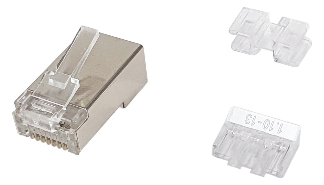 Equip Cat.6A RJ45 Geschirmter Stecker - 100 Stück pro Packung - RJ-45 - Satinierter Stahl - Transparent - Männlich