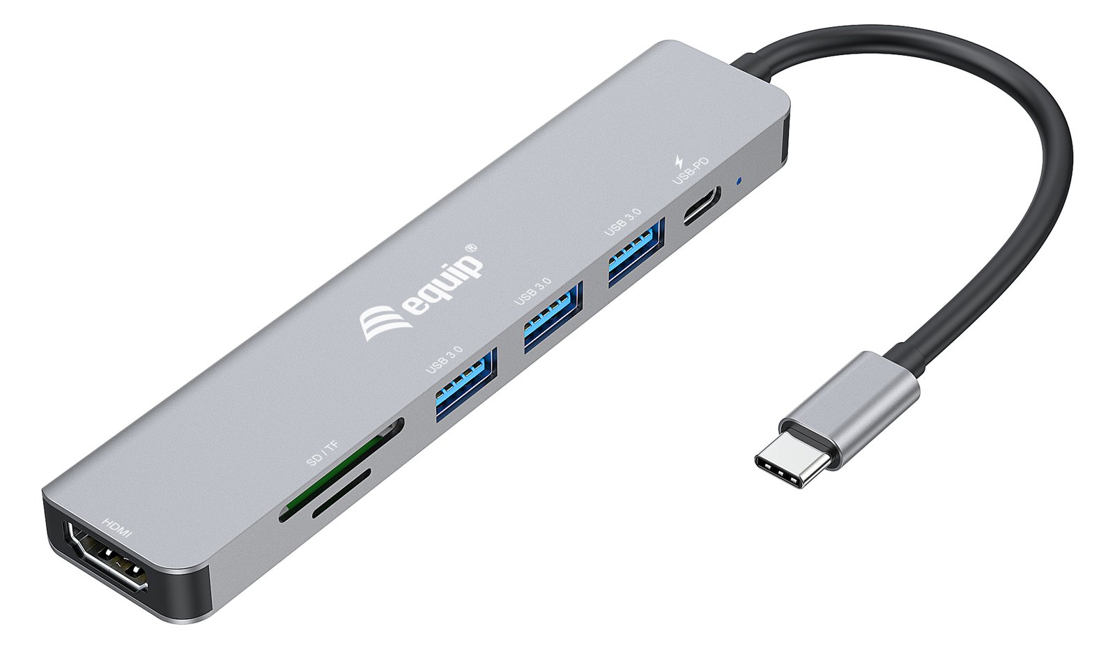Equip Dock USB-C->HDMI 3x USB3.0 100W PD SD/TF schwarz