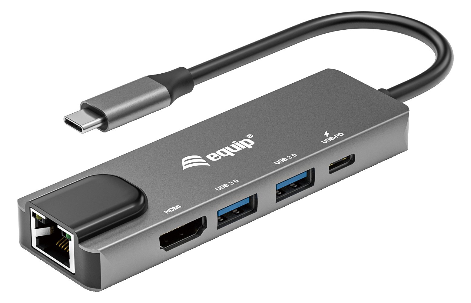 Equip Dock USB-C->HDMI Gigabit LAN 2xUSB3.0.100WPD 0.25m