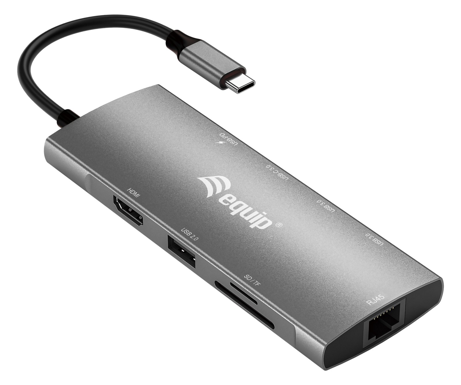Equip Dock USB-C->HDMI Gigabit LAN USB3.0.100WPD SD/TF 0.25m